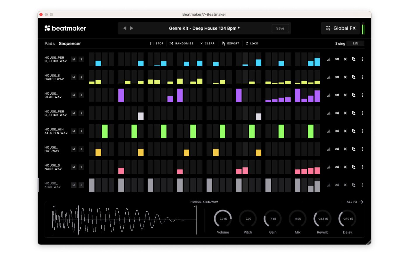 Screenshot of Beatmaker Dashboard